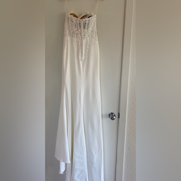 Maggie Sotterro 20rk 714✨New sz4- Brand New!🤍Fitted w/Bustle Underneath-nostrap - Picture 7 of 17